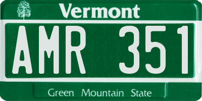 VT license plate AMR351
