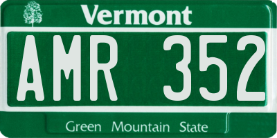 VT license plate AMR352