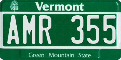 VT license plate AMR355