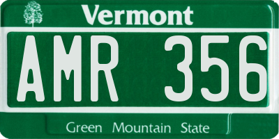 VT license plate AMR356