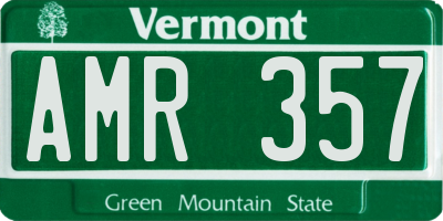 VT license plate AMR357