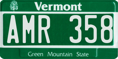 VT license plate AMR358