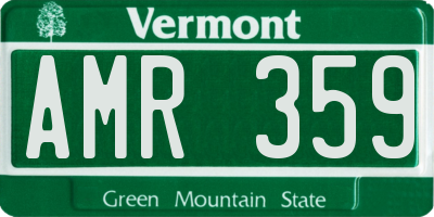 VT license plate AMR359