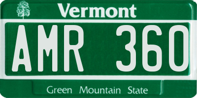 VT license plate AMR360