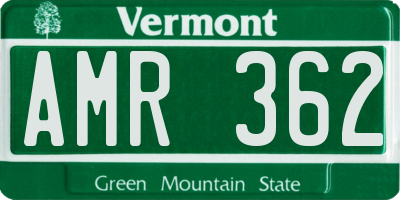 VT license plate AMR362