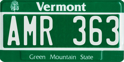 VT license plate AMR363