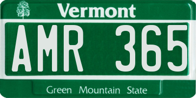 VT license plate AMR365