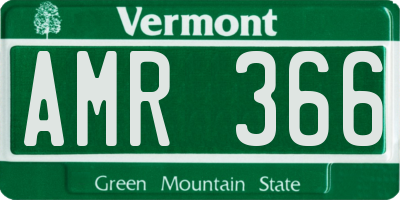 VT license plate AMR366