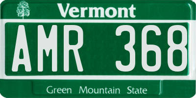 VT license plate AMR368