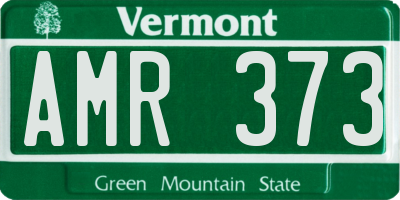 VT license plate AMR373