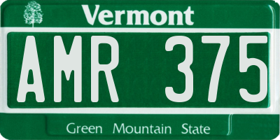 VT license plate AMR375
