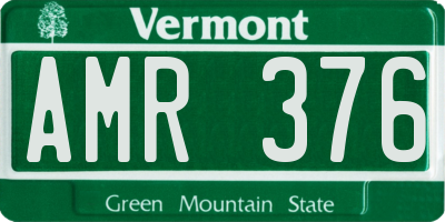 VT license plate AMR376