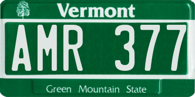 VT license plate AMR377