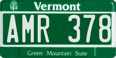 VT license plate AMR378