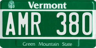 VT license plate AMR380
