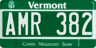 VT license plate AMR382