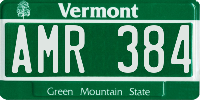 VT license plate AMR384