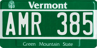 VT license plate AMR385