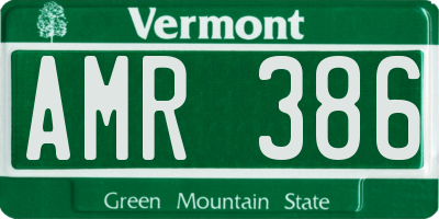VT license plate AMR386