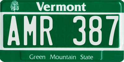VT license plate AMR387