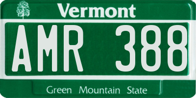 VT license plate AMR388