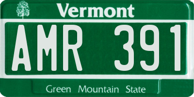 VT license plate AMR391