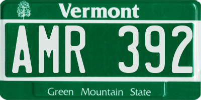 VT license plate AMR392