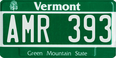VT license plate AMR393