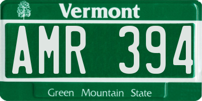 VT license plate AMR394