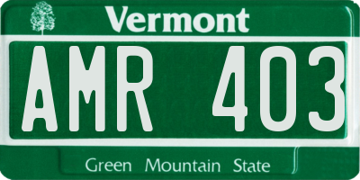 VT license plate AMR403