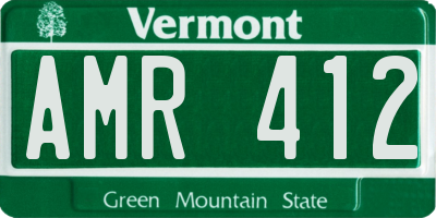VT license plate AMR412