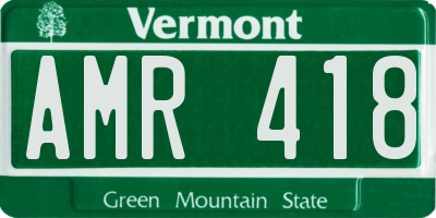 VT license plate AMR418