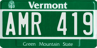 VT license plate AMR419