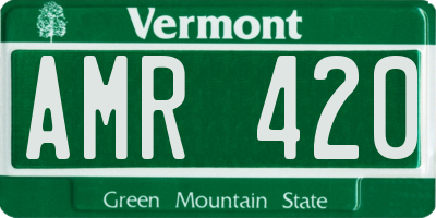 VT license plate AMR420