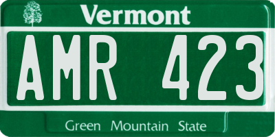 VT license plate AMR423