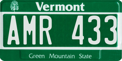 VT license plate AMR433