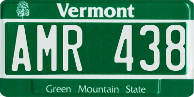 VT license plate AMR438