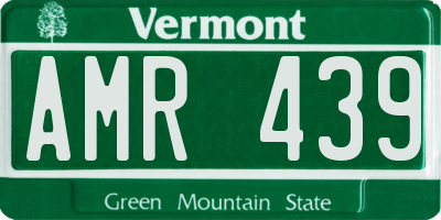 VT license plate AMR439