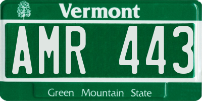 VT license plate AMR443