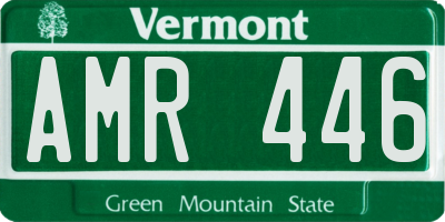 VT license plate AMR446