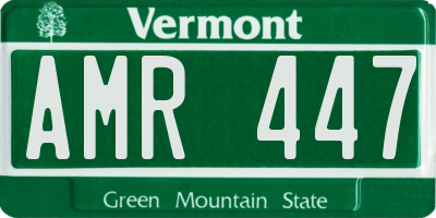 VT license plate AMR447