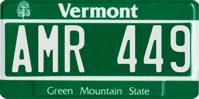 VT license plate AMR449
