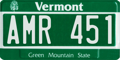 VT license plate AMR451