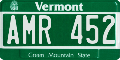VT license plate AMR452