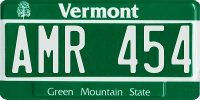 VT license plate AMR454