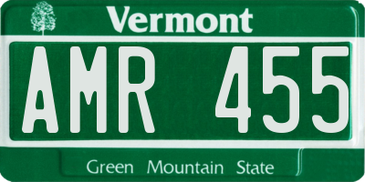 VT license plate AMR455
