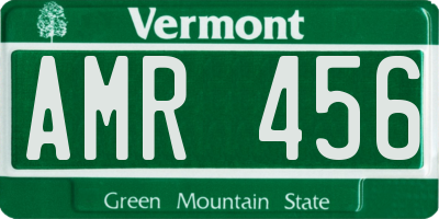 VT license plate AMR456