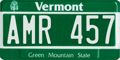 VT license plate AMR457