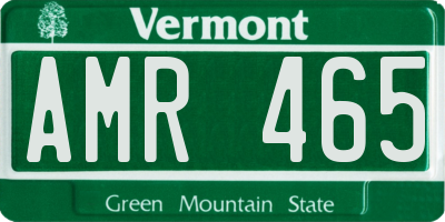 VT license plate AMR465