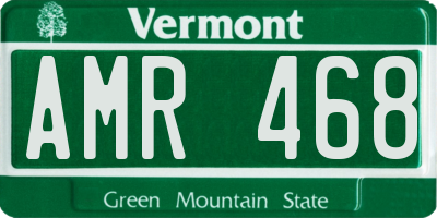 VT license plate AMR468